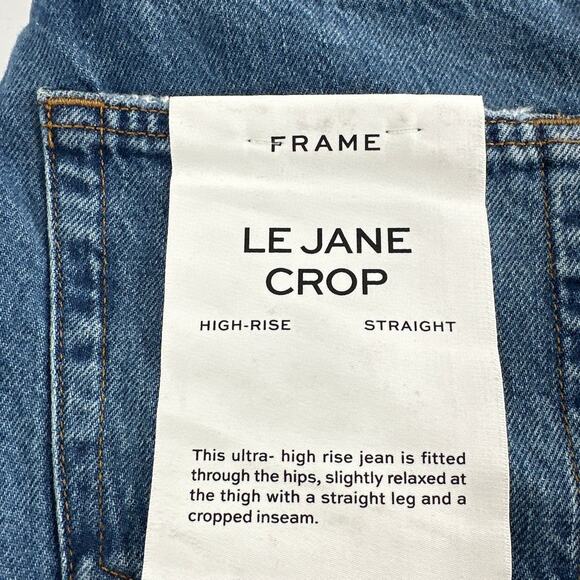 Frame Women's Le Jane Caramia Rigid Denim High Rise Crop Straight Jeans Size 27 - Picture 4 of 9